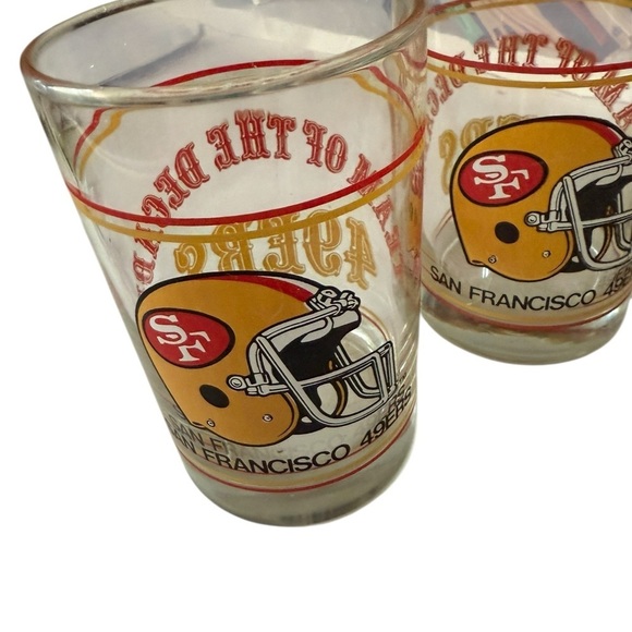 San Francisco 49ers Team of the Decde 12 Ozs Drinking Glasses 1980's NFL Footbal - Picture 2 of 6